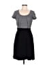 Max and Cleo Chevron-herringbone Gray Casual Dress Size 6 - photo 1