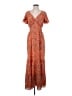 Max Studio Paisley Orange Casual Dress Size S - photo 1