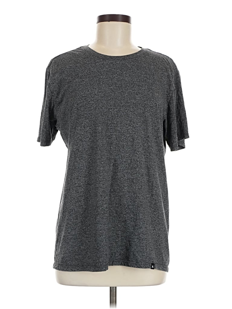 Pre-owned Hurley Short Sleeve Top Gray Crew Neck Tops
