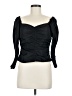 Something Navy 100% Polyester Black 3/4 Sleeve Blouse Size M - photo 1