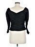 Something Navy 100% Polyester Black 3/4 Sleeve Blouse Size M - photo 2
