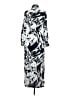Chico's 100% Polyester Print Silver Casual Dress Size XS (00) - photo 2
