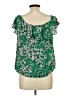 Xhilaration 100% Rayon Green Short Sleeve Blouse Size L - photo 2