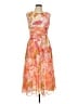 Kasper Print Orange Cocktail Dress Size 10 - photo 1