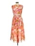 Kasper Print Orange Cocktail Dress Size 10 - photo 2