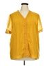 Unbranded 100% Polyester Yellow Short Sleeve Blouse Size 2XL - photo 1