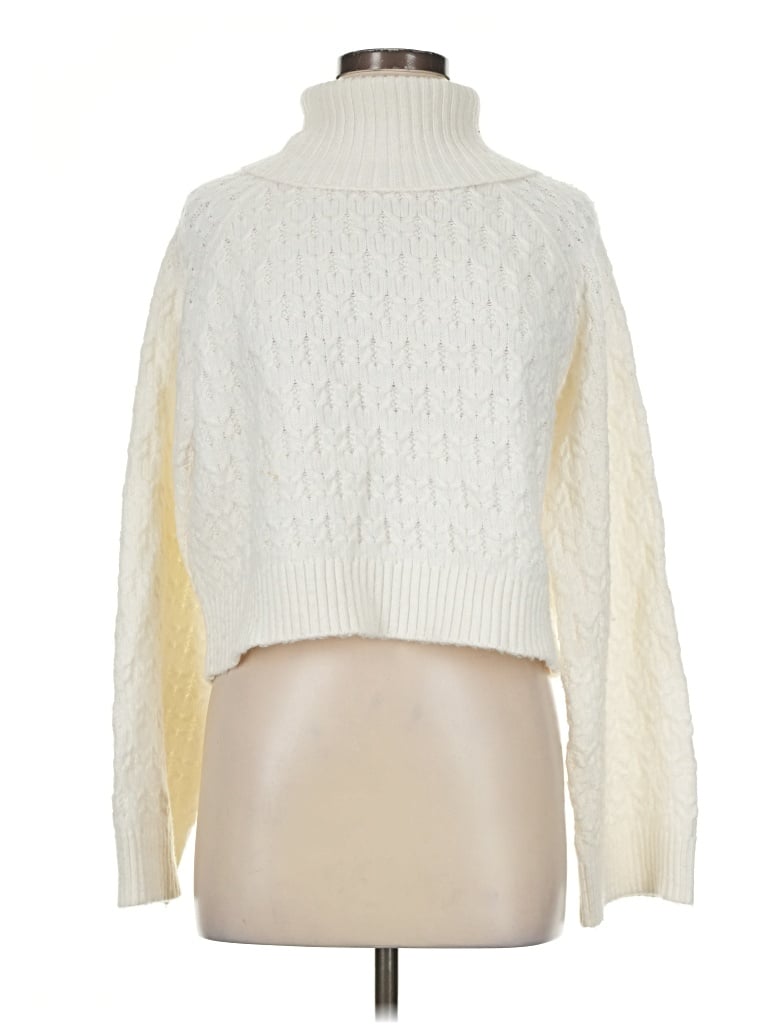 Pre-owned H&m Turtleneck Sweater In Ivory