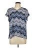 Maurices 100% Polyester Chevron-herringbone Blue Short Sleeve Blouse Size L - photo 1