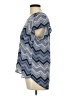 Maurices 100% Polyester Chevron-herringbone Blue Short Sleeve Blouse Size L - photo 5
