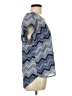 Maurices 100% Polyester Chevron-herringbone Blue Short Sleeve Blouse Size L - photo 4