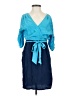 Presley Skye Color Block Blue Casual Dress Size XXS - photo 1