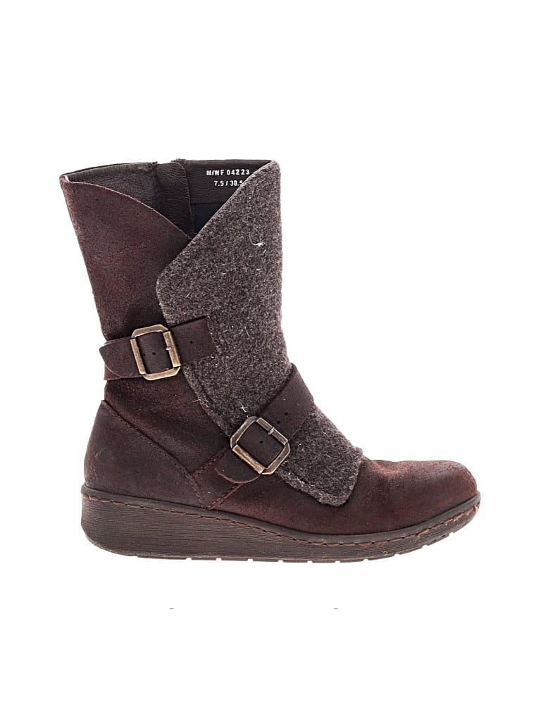 Pre-owned Born Boots In Burgundy