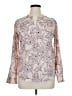 Calvin Klein 100% Polyester Print Ivory Long Sleeve Blouse Size XL (estimated) - photo 1