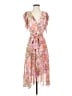 DKNY 100% Polyester Floral Pink Cocktail Dress Size 2 - photo 1