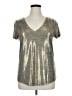 White House Black Market Metallic Silver Short Sleeve Top Size XL - photo 1