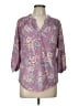 Cathy Daniels Floral Purple 3/4 Sleeve Blouse Size L - photo 1