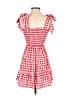 Fab'rik 100% Polyester Checkered-gingham Red Casual Dress Size S - photo 2