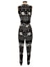 Unbranded 100% Rayon Graphic Black Jumpsuit Size S - photo 2