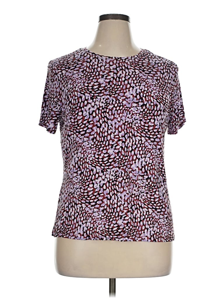 Pre-owned Nine West Short Sleeve T-shirt In Burgundy