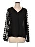 Ellen Tracy 100% Polyester Black Long Sleeve Blouse Size L - photo 1