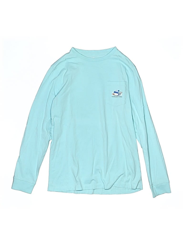 Pre-owned Vineyard Vines Kids' Long Sleeve T-shirt In Teal