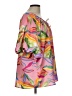 Entro 100% Polyester Tropical Pink Short Sleeve Blouse Size L - photo 4