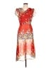 Assorted Brands Floral Orange Cocktail Dress Size 12 - photo 1