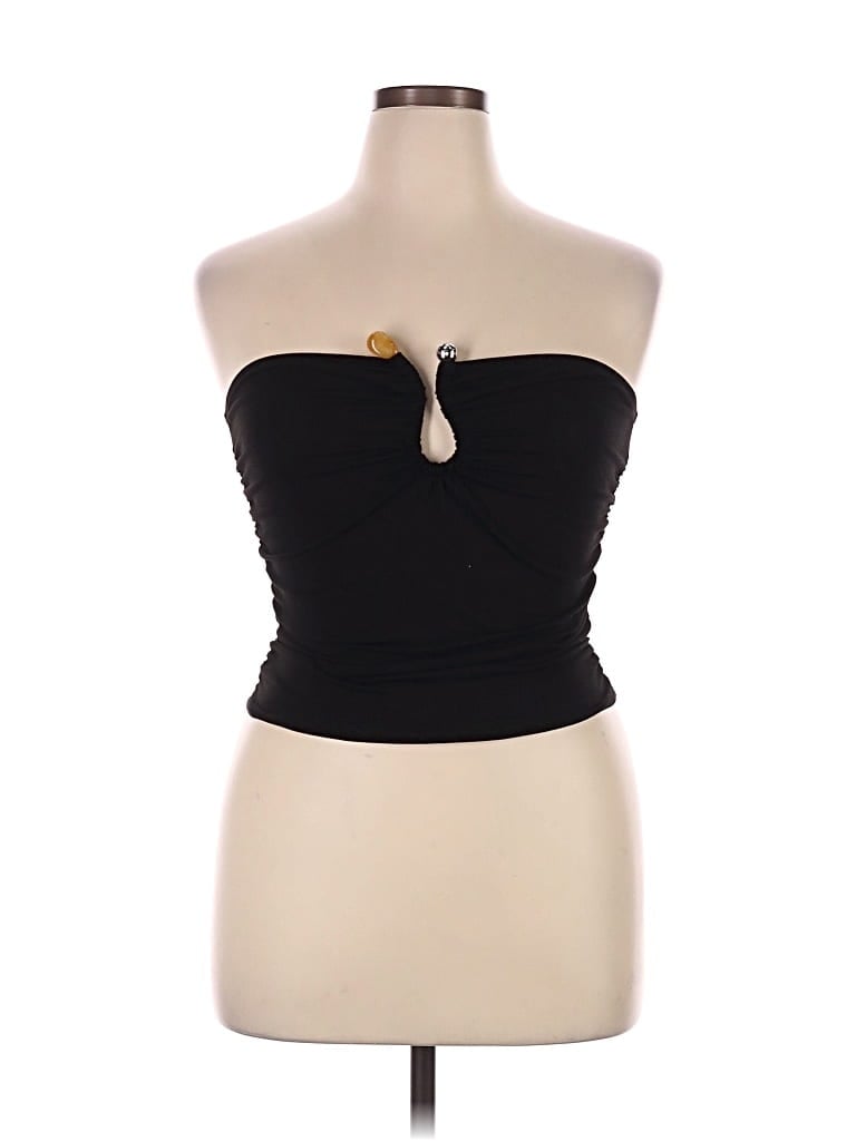 Pre-owned Unbranded Tube Top Black Strapless Neckline Tops