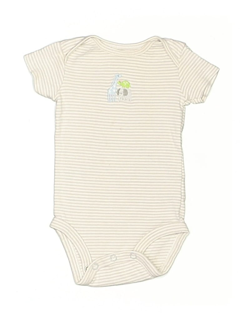 Pre-owned Carter's Babies' Short Sleeve Onesie In Ivory