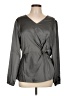 Pleione 100% Polyester Gray Long Sleeve Blouse Size L - photo 1