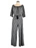 Derek Heart Stripes Gray Jumpsuit Size L - photo 1