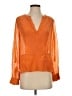 BCBGMAXAZRIA 100% Silk Orange Long Sleeve Silk Top Size S - photo 1