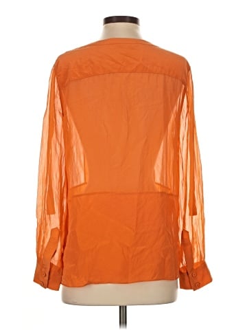 BCBGMAXAZRIA Long Sleeve Silk Top (view 2)