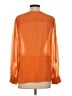 BCBGMAXAZRIA 100% Silk Orange Long Sleeve Silk Top Size S - photo 2