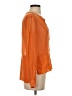 BCBGMAXAZRIA 100% Silk Orange Long Sleeve Silk Top Size S - photo 4