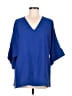 DG^2 by Diane Gilman 100% Polyester Blue Short Sleeve Blouse Size M - photo 1