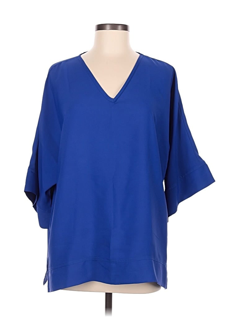 Pre-owned Dg^2 By Diane Gilman Short Sleeve Blouse In Blue