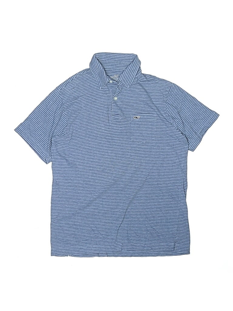 Pre-owned Vineyard Vines Kids' Short Sleeve Polo Shirt In Blue
