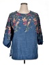 Assorted Brands 100% Polyester Blue 3/4 Sleeve Blouse Size 1X - photo 1