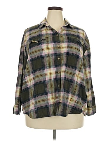 Old Navy 3/4 Sleeve Button-Down Shirt (view 1)