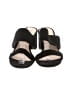 42 Gold 100% Leather Black Sandals Size 6 - photo 2