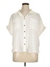 New Look 100% Polyester Solid Ivory White Short Sleeve Blouse Size 16 - photo 1
