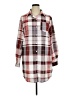 Shein 100% Polyester Plaid Burgundy 3/4 Sleeve Blouse Size XL - photo 1