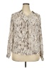 Maurices 100% Polyester Animal Print Ivory Long Sleeve Blouse Size XXL - photo 1
