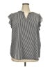 Adrianna Papell Stripes Silver Sleeveless Blouse Size 2X - photo 1