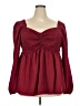 Unbranded 100% Polyester Burgundy Long Sleeve Blouse Size 4X - photo 1