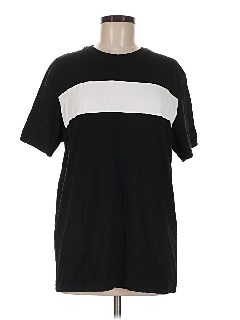 Pre-owned Assorted Brands Short Sleeve Top Black Crew Neck Tops