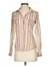 Theory 100% Cotton Stripes Ivory Long Sleeve Blouse Size P (petite) - photo 1