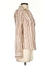 Theory 100% Cotton Stripes Ivory Long Sleeve Blouse Size P (petite) - photo 4
