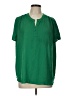 Pleione 100% Polyester Green Short Sleeve Blouse Size L - photo 1